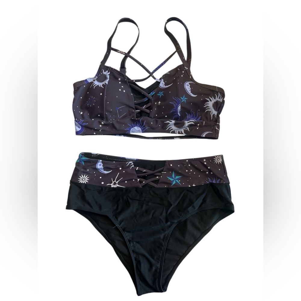 Black and Blue Celestial Bikini Set